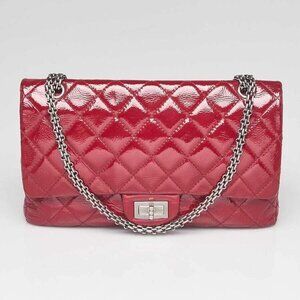 Chanel Burgundy 2.55 Reissue Quilted Classic Patent Leather 227 Jumbo Flap Bag